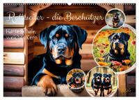 Rottweiler - die Beschützer (Wandkalender 2025 DIN A2 quer), CALVENDO Monatskalender