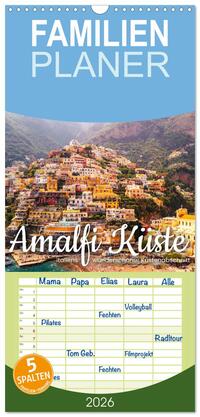 Familienplaner 2026 - Amalfi Küste - Italiens wunderschöner Küstenabschnitt. mit 5 Spalten (Wandkalender, 21 x 45 cm) CALVENDO