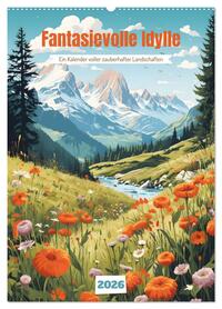 Fantasievolle Idylle (Wandkalender 2026 DIN A2 hoch), CALVENDO Monatskalender