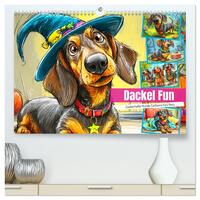 Dackel Fun. Zauberhafte Hunde Cartoons fürs Herz (hochwertiger Premium Wandkalender 2026 DIN A2 quer), Kunstdruck in Hochglanz