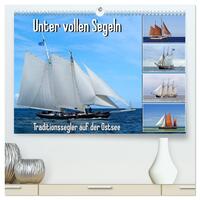 Unter vollen Segeln Traditionssegler auf der Ostsee (hochwertiger Premium Wandkalender 2025 DIN A2 quer), Kunstdruck in Hochglanz