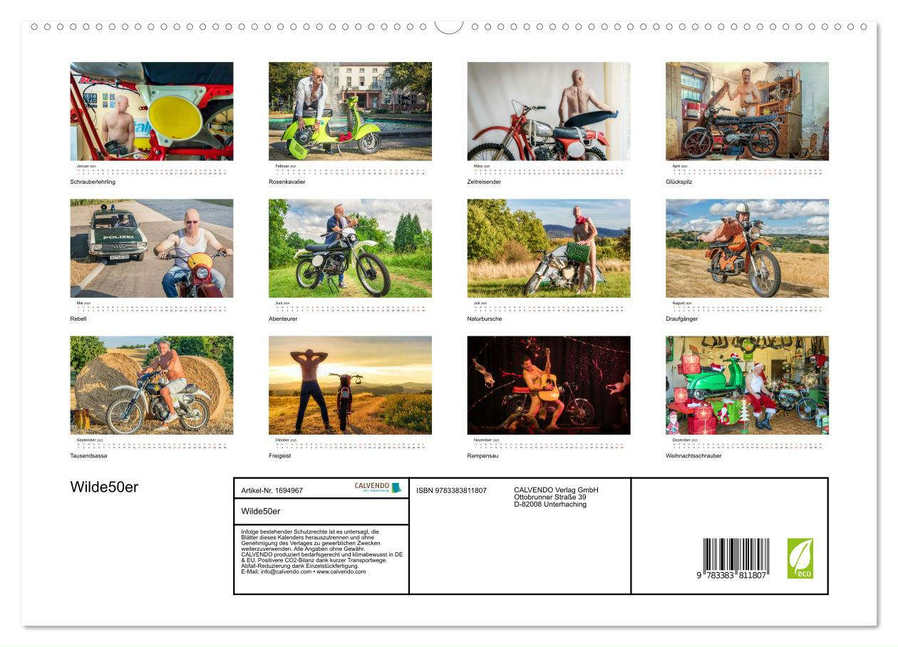 Wilde50er (hochwertiger Premium Wandkalender 2025 DIN A2 quer), Kunstdruck in Hochglanz