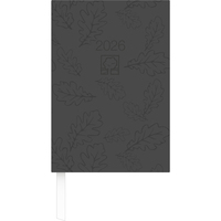 Wochenbuch anthrazit 2026 - Bürokalender 14,6x21 cm - 1 Woche auf 2 Seiten - 128 Seiten - Notizbuch - Blauer Engel - 766-0721
