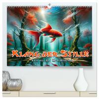 Klang der Stille - Kois aus der KI Dimension (hochwertiger Premium Wandkalender 2025 DIN A2 quer), Kunstdruck in Hochglanz