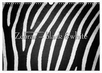Emotionale Momente: Zebras - black & white. (Wandkalender 2025 DIN A3 quer), CALVENDO Monatskalender