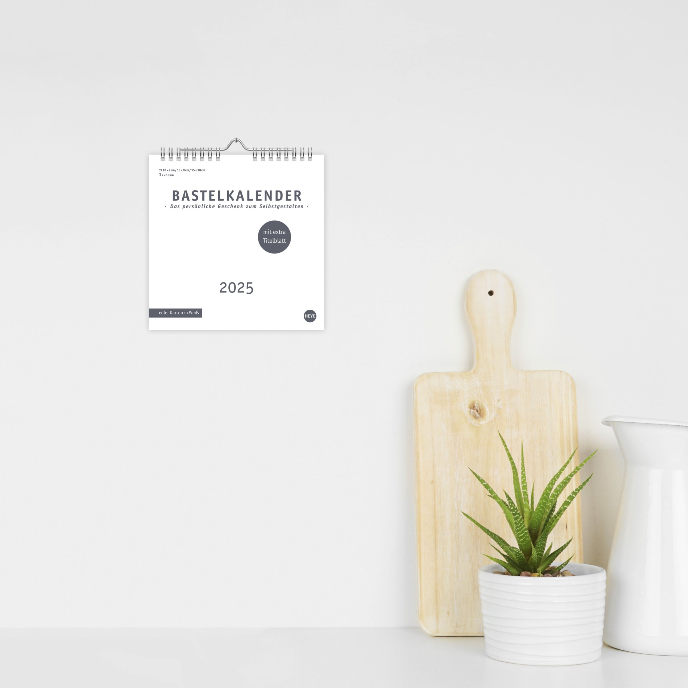 Premium-Bastelkalender weiß klein 2025