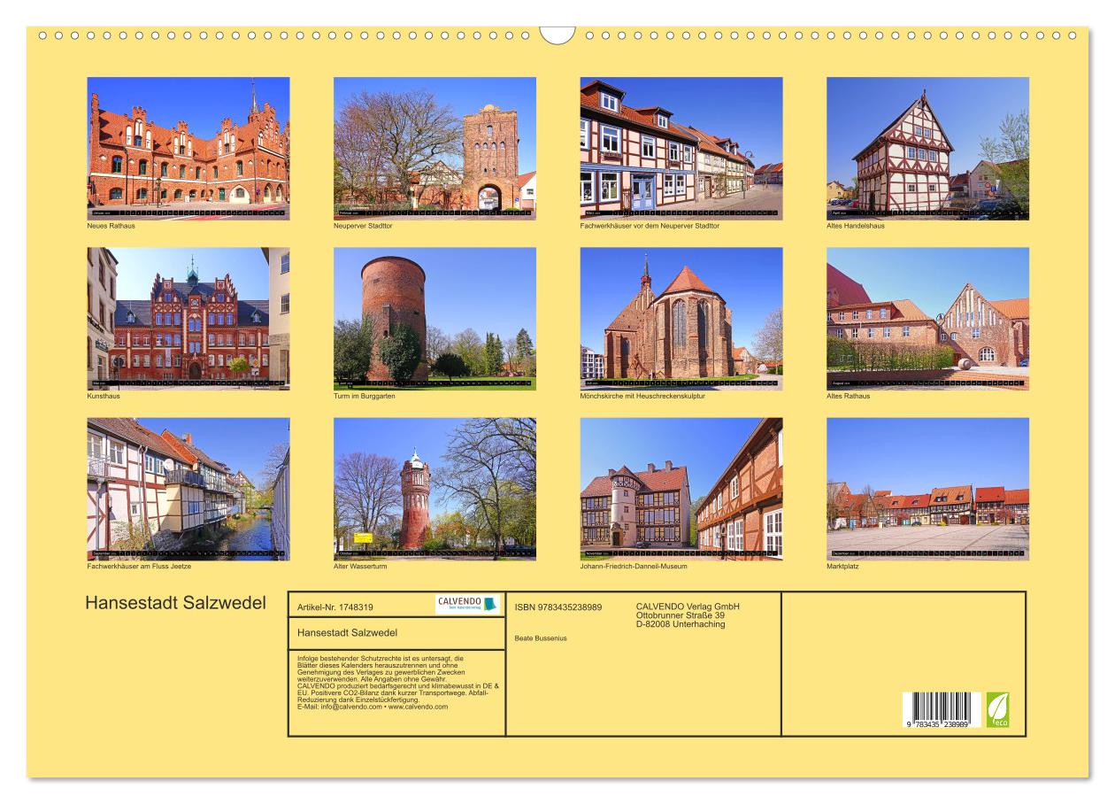 Beispielinhalt (Bild) Hansestadt Salzwedel (Wandkalender 2025 DIN A2 quer), CALVENDO Monatskalender