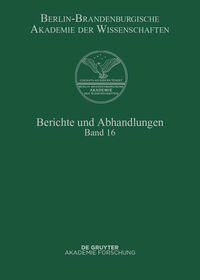 Berichte und Abhandlungen. Band 16