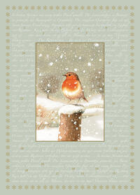 A4-Wand-Adventskalender – Marjoleins Rotkehlchen