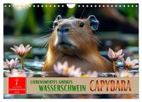 Capybara - liebenswertes großes Wasserschwein (Wandkalender 2025 DIN A4 quer), CALVENDO Monatskalender
