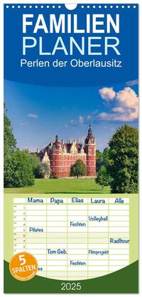 Familienplaner 2025 - Perlen der Oberlausitz mit 5 Spalten (Wandkalender, 21 x 45 cm) CALVENDO