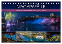 NIAGARAFÄLLE Idyllische Impressionen bei Tag und Nacht (Tischkalender 2025 DIN A5 quer), CALVENDO Monatskalender