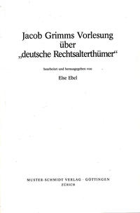 Jacob Grimms Vorlesung