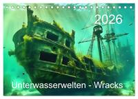 Unterwasserwelt der Wracks 2026 (Tischkalender 2026 DIN A5 quer), CALVENDO Monatskalender