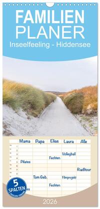 Familienplaner 2026 - Inseelfeeling - Hiddensee mit 5 Spalten (Wandkalender, 21 x 45 cm) CALVENDO