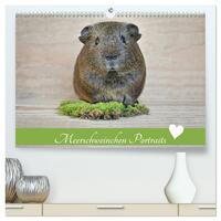 Meerschweinchen Portraits (hochwertiger Premium Wandkalender 2025 DIN A2 quer), Kunstdruck in Hochglanz
