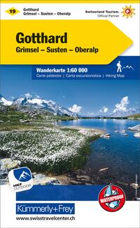 Kümmerly+Frey Wanderkarte 19 Gotthard 1:60.000