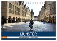 Münster - die liebenswerte Fahrradstadt (Tischkalender 2025 DIN A5 quer), CALVENDO Monatskalender