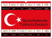 Sprachkalender Türkisch-Deutsch (Wandkalender 2025 DIN A3 quer), CALVENDO Monatskalender