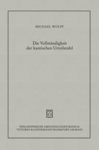 Die Vollständigkeit der kantischen Urteilstafel