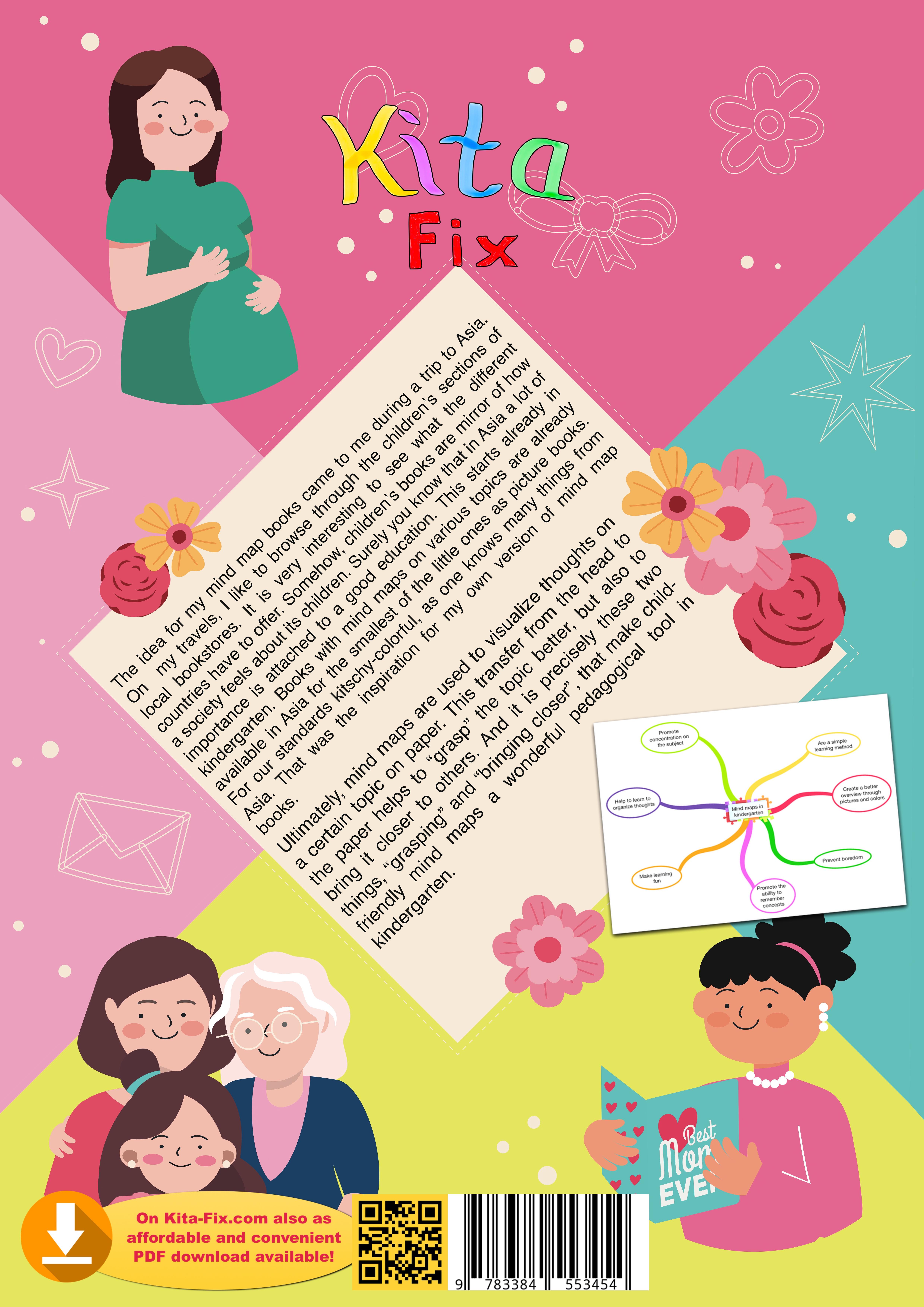 Rückseitencover KitaFix-Mindmap Mother's Day (Ready-made thought maps for Preschool work in Daycare and Kindergarten)