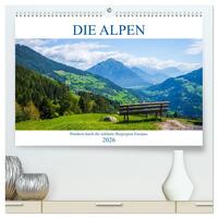 Die Alpen - Wandern durch die schönste Bergregion Europas. (hochwertiger Premium Wandkalender 2026 DIN A2 quer), Kunstdruck in Hochglanz
