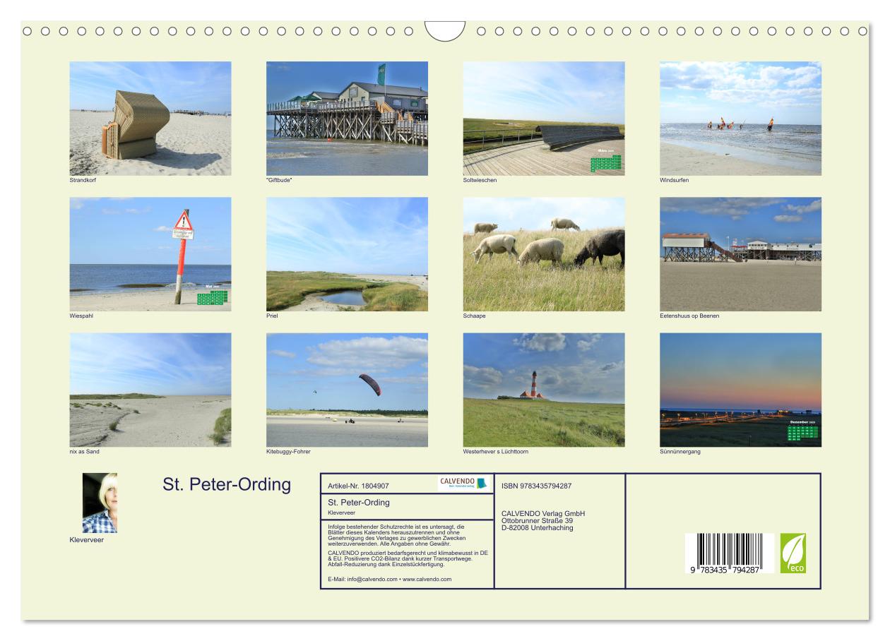 Beispielinhalt (Bild) St. Peter-Ording (Wandkalender 2025 DIN A3 quer), CALVENDO Monatskalender