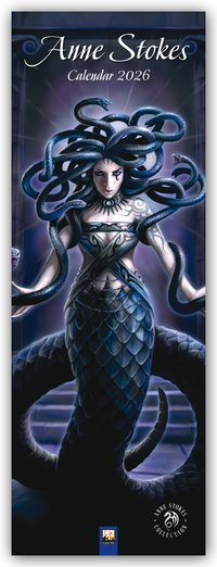 Anne Stokes – Slimline-Kalender 2026 – Original Flame Tree Publishing-Kalender Slimeline [Kalender]