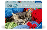 Ravensburger Puzzle 12001363 - Wollkätzchen - 100 Teile Katzen-Puzzle für ältere Menschen und Senioren, mit größeren, griffigen Puzzleteilen, großer Bildvorlage und mit stabiler Unterlage zum Puzzeln