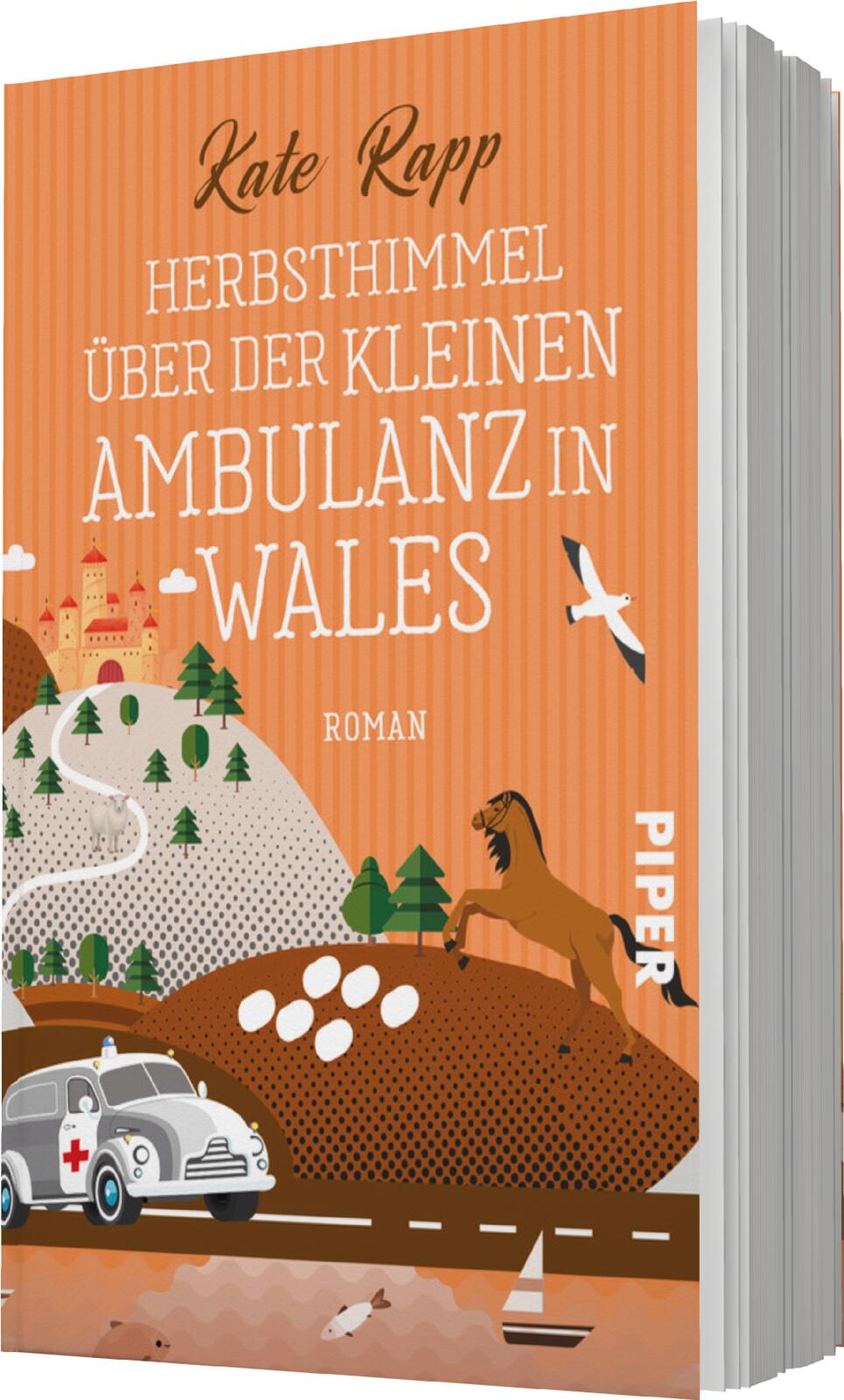 Herbsthimmel über der kleinen Ambulanz in Wales