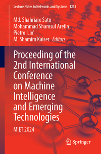 Proceeding of the 2nd International Conference on Machine Intelligence and Emerging Technologies