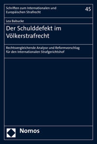 Der Schulddefekt im Völkerstrafrecht