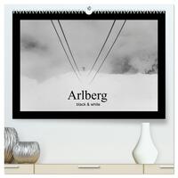 Arlberg black and white (hochwertiger Premium Wandkalender 2026 DIN A2 quer), Kunstdruck in Hochglanz