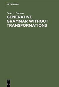 Vorderes Coverbild Generative Grammar without Transformations