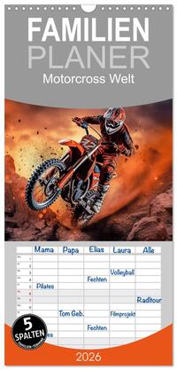 Familienplaner 2026 - Motorcross Welt mit 5 Spalten (Wandkalender, 21 x 45 cm) CALVENDO