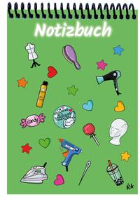 Vorderes Coverbild A 5 Notizblock Manga Items, grün, kariert