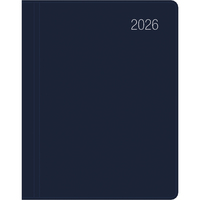 Taschenkalender blau 2026 - Büro-Kalender 8,3x10,7 - 1W/2S - flexibler Kunststoffeinband - 660-1015-1