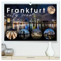 Frankfurt city view (hochwertiger Premium Wandkalender 2025 DIN A2 quer), Kunstdruck in Hochglanz