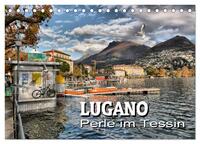 Lugano - Perle im Tessin (Tischkalender 2026 DIN A5 quer), CALVENDO Monatskalender