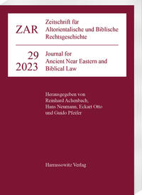 Vorderes Coverbild Zeitschrift für Altorientalische und Biblische Rechtsgeschichte 29 (2023)