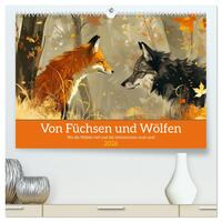 Von Füchsen und Wölfen (hochwertiger Premium Wandkalender 2026 DIN A2 quer), Kunstdruck in Hochglanz