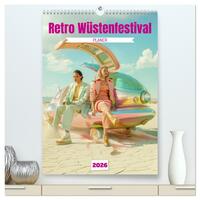 Vorderes Coverbild Retro Wüstenfestival - Planer (hochwertiger Premium Wandkalender 2026 DIN A2 hoch), Kunstdruck in Hochglanz