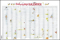 Vorderes Coverbild Alpha Edition - Geburtstags-Wandplaner Cartoon, immerwährend, 49,5x33,5cm, Kalender mit immerwährendem Kalendarium, viel Platz zum Gestalten und deutsches Kalendarium