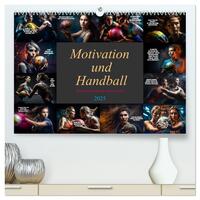 Motivation und Handball (hochwertiger Premium Wandkalender 2025 DIN A2 quer), Kunstdruck in Hochglanz