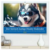 Der tierisch lustige Husky Kalender (hochwertiger Premium Wandkalender 2026 DIN A2 quer), Kunstdruck in Hochglanz
