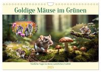 Goldige Mäuse im Grünen (Wandkalender 2025 DIN A4 quer), CALVENDO Monatskalender