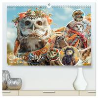 Eulen-Style. Noble Trendsetter (hochwertiger Premium Wandkalender 2026 DIN A2 quer), Kunstdruck in Hochglanz