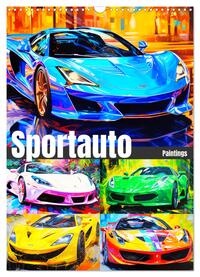 Sportauto Paintings (Wandkalender 2025 DIN A3 hoch), CALVENDO Monatskalender
