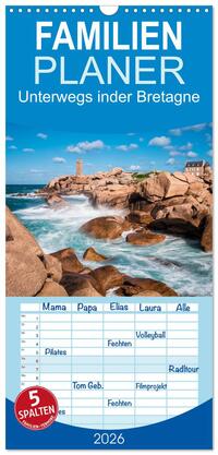 Vorderes Coverbild Familienplaner 2026 - Unterwegs in der Bretagne mit 5 Spalten (Wandkalender, 21 x 45 cm) CALVENDO