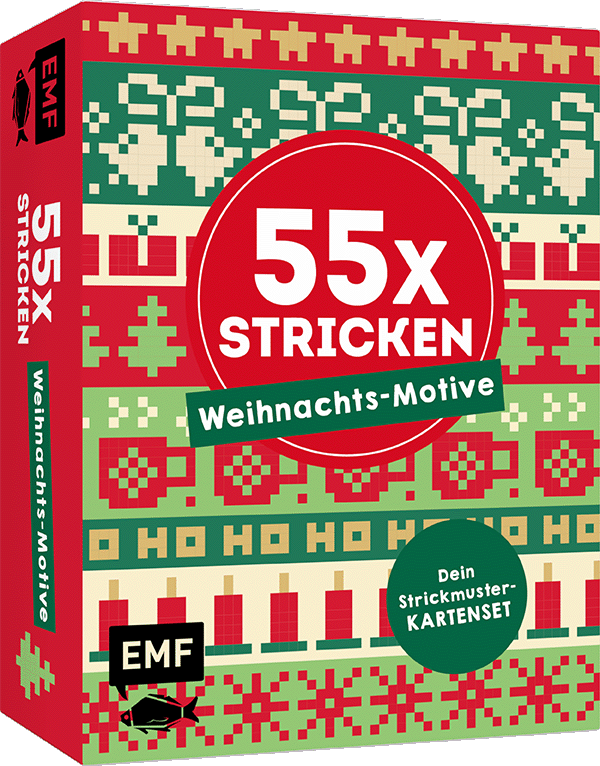 55 x stricken – Weihnachts-Motive: Deine Strickmustersammlung als Kartenset